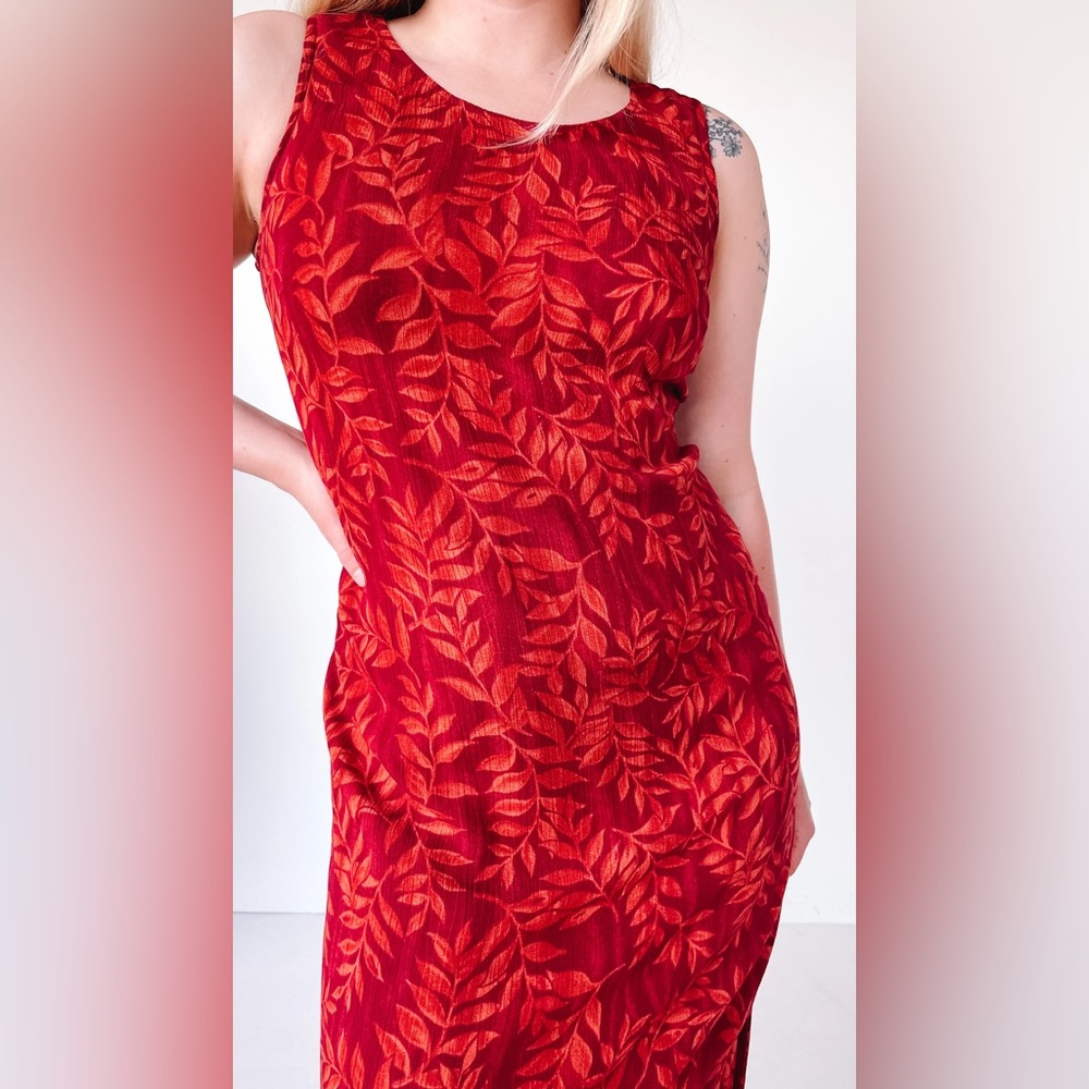 Vintage Maggie Mcnaughton Sleeveless Tie Back Maxi Dress. Size XL, Fits like M/L